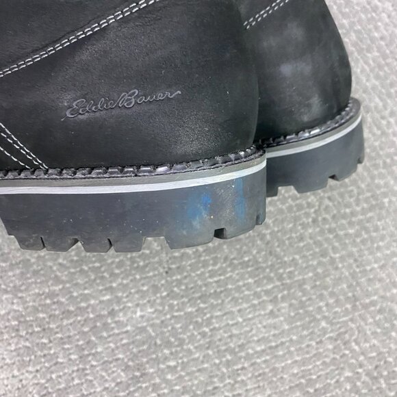 Eddie Bauer Severson Moc Toe Boots Men's 12 Black Leather Waterproof 4041-785 - Picture 12 of 14